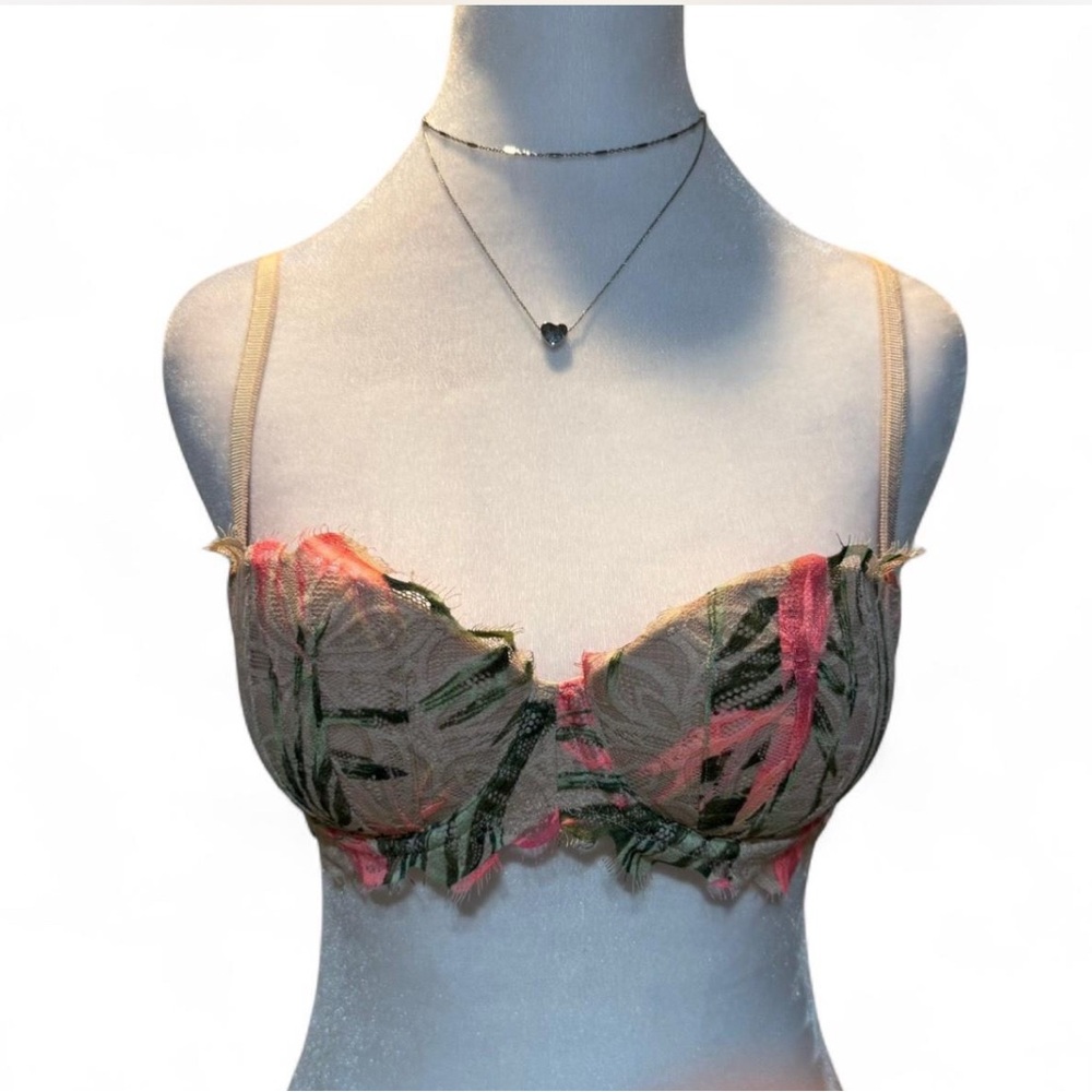Pink Boutique Victoria Secret’s Tropical Print Bra with Pink and Green A…